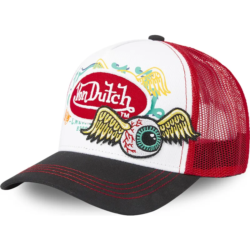 Von Dutch Pat Red White Red And Black Trucker Hat Caphunters Co Uk