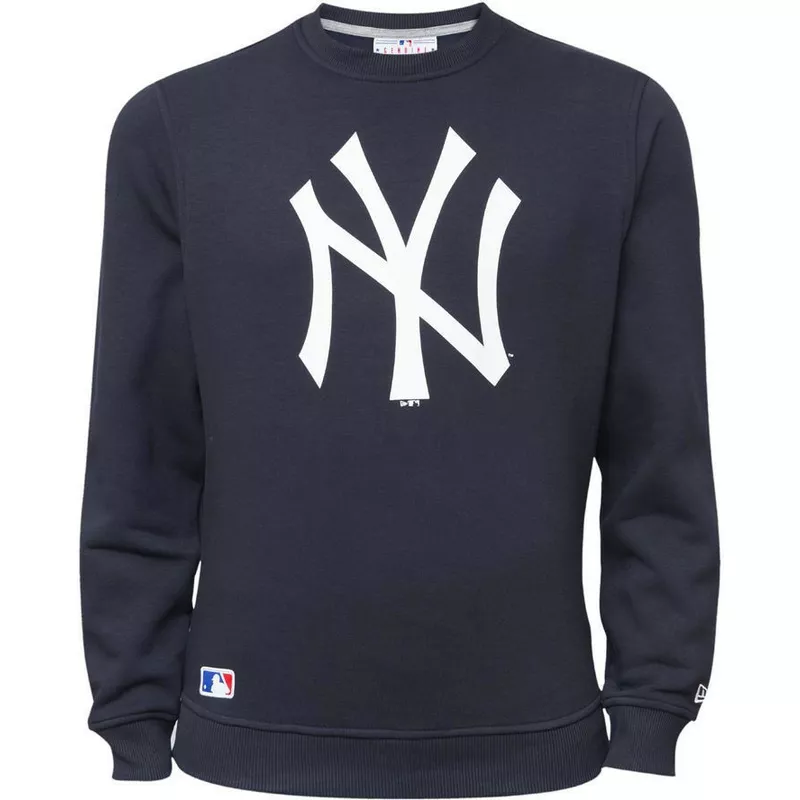 Áo Sweater MLB New York Yankees Logo Overfit Black Sweatshirt   thesunshine