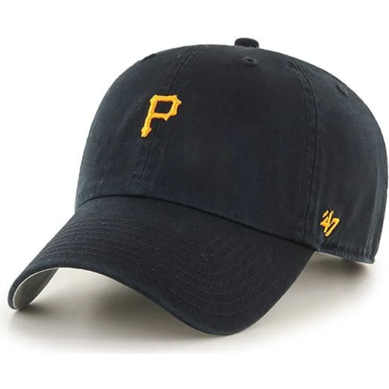 ’47 Brand Pittsburgh Pirates Clean Up Strapback Hat – Black & Yellow Embroidered Dad Cap, Adjustable Cotton Fit - View #3