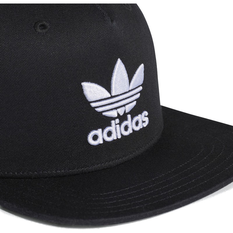 Adidas Flat Brim Trefoil Black Snapback Cap Caphunters.co.uk