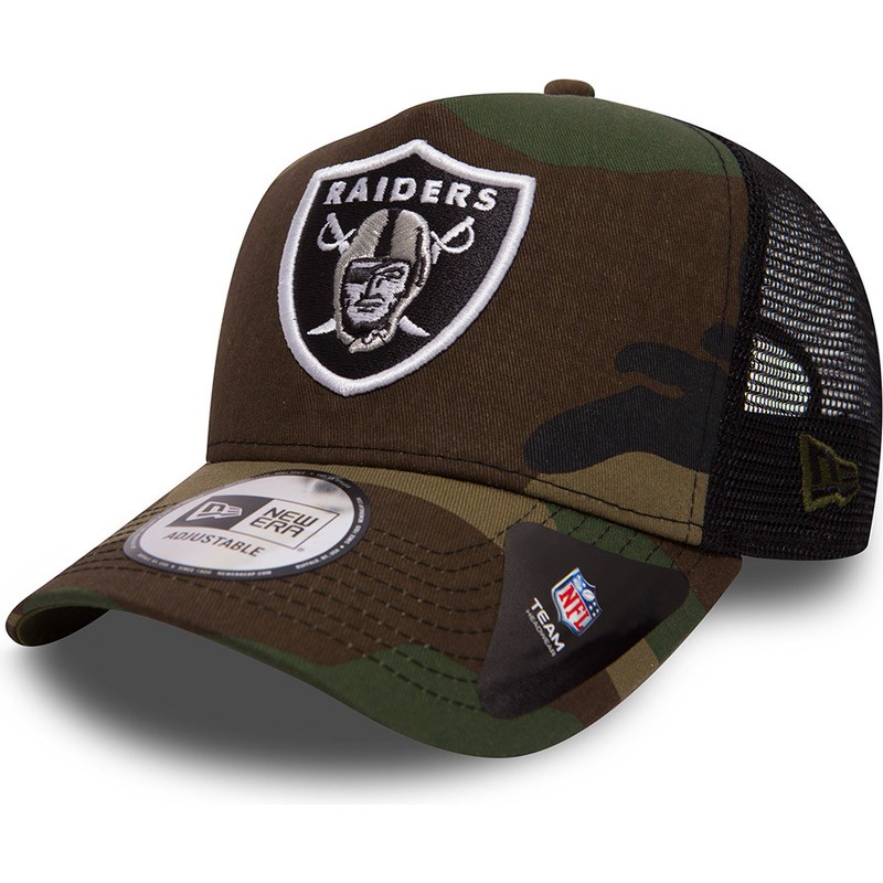 New Era Team A Frame Las Vegas Raiders NFL Camouflage Trucker Hat ...