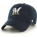 47-brand-curved-brim-milwaukee-brewers-mlb-clean-up-navy-blue-cap