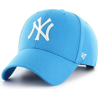 47 Brand Curved Brim New York Yankees MLB MVP Glacier Blue Snapback Cap