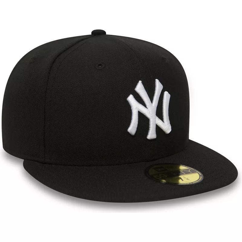 New Era Flat Brim 59FIFTY Essential New York Yankees MLB Black Fitted ...
