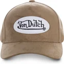 von-dutch-curved-brim-suede4-brown-adjustable-cap