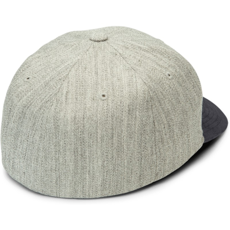 volcom-curved-brim-indigo-full-stone-hthr-xfit-grey-fitted-cap-with-navy-blue-visor