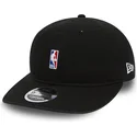 new-era-curved-brim-youth-9fifty-low-profile-logo-nba-black-adjustable-cap