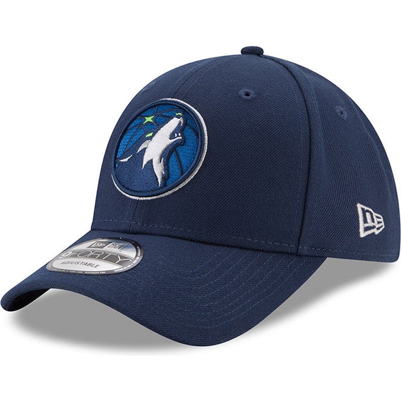 New Era Curved Brim 9FORTY The League Minnesota Timberwolves NBA Navy ...