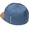 volcom-curved-brim-youth-caramel-full-stone-xfit-blue-fitted-cap-with-brown-visor