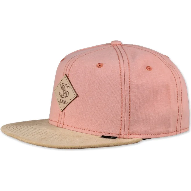 djinns-6-panel-melange-twill-pink-snapback-cap