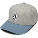 volcom-curved-brim-vintage-blue-full-stone-xfit-grey-fitted-cap-with-blue-visor