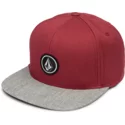 volcom-flat-brim-burgundy-quarter-twill-red-snapback-cap-with-grey-visor