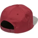 volcom-flat-brim-burgundy-quarter-twill-red-snapback-cap-with-grey-visor