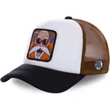 capslab-master-roshi-kam3m-dragon-ball-white-brown-and-black-trucker-hat