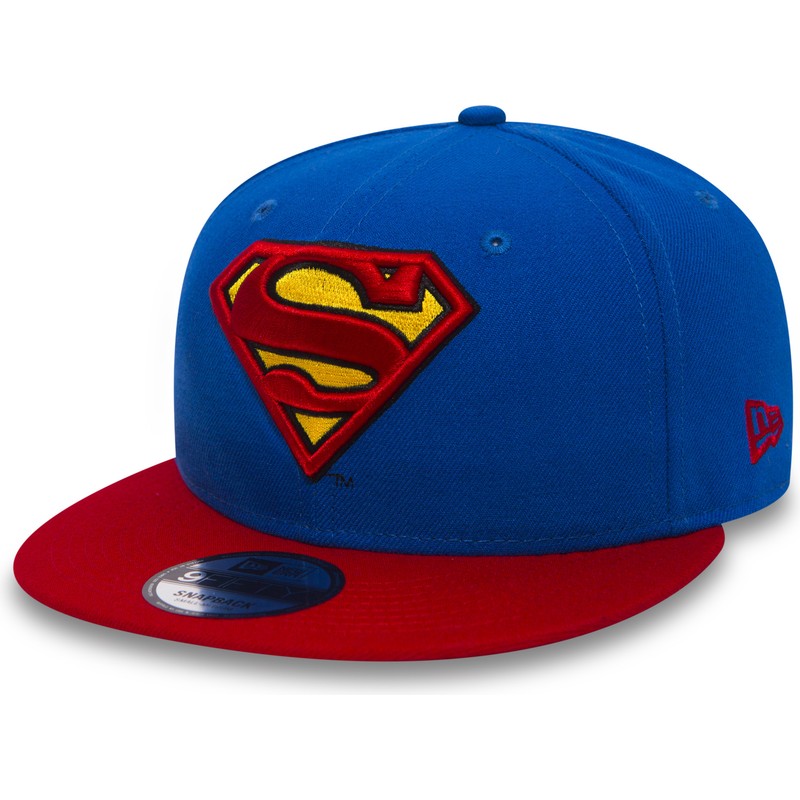 New Era Flat Brim 9FIFTY Team Superman Warner Bros Blue Snapback Cap ...