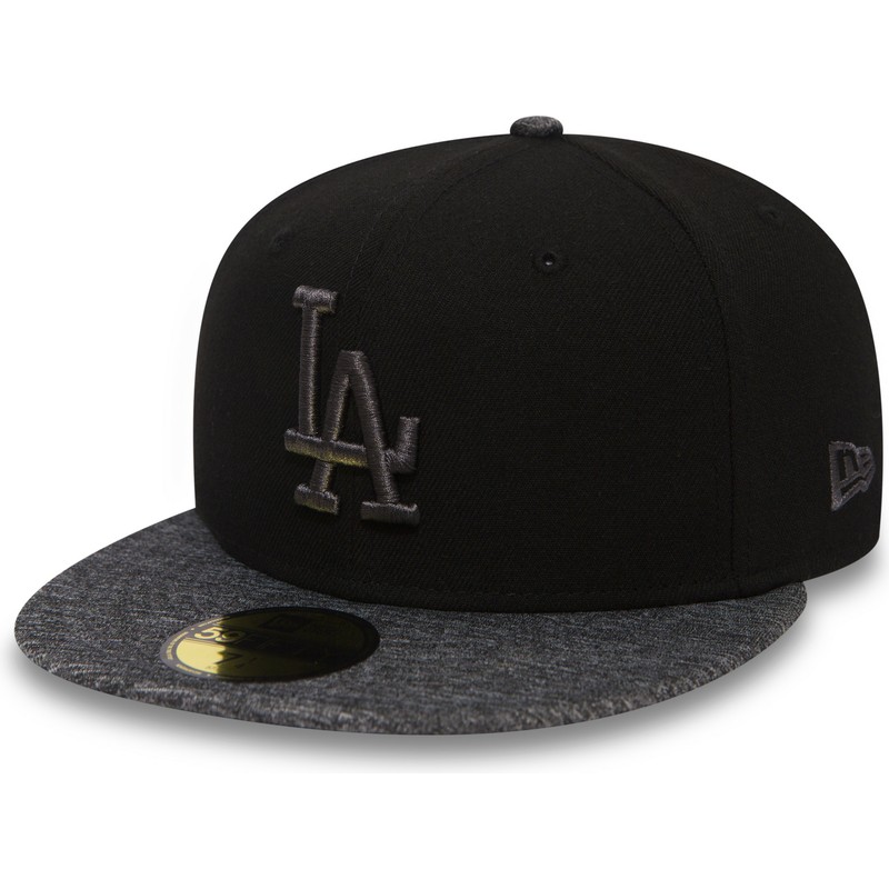 New Era Flat Brim 59FIFTY Grey Collection Los Angeles Dodgers MLB Black ...