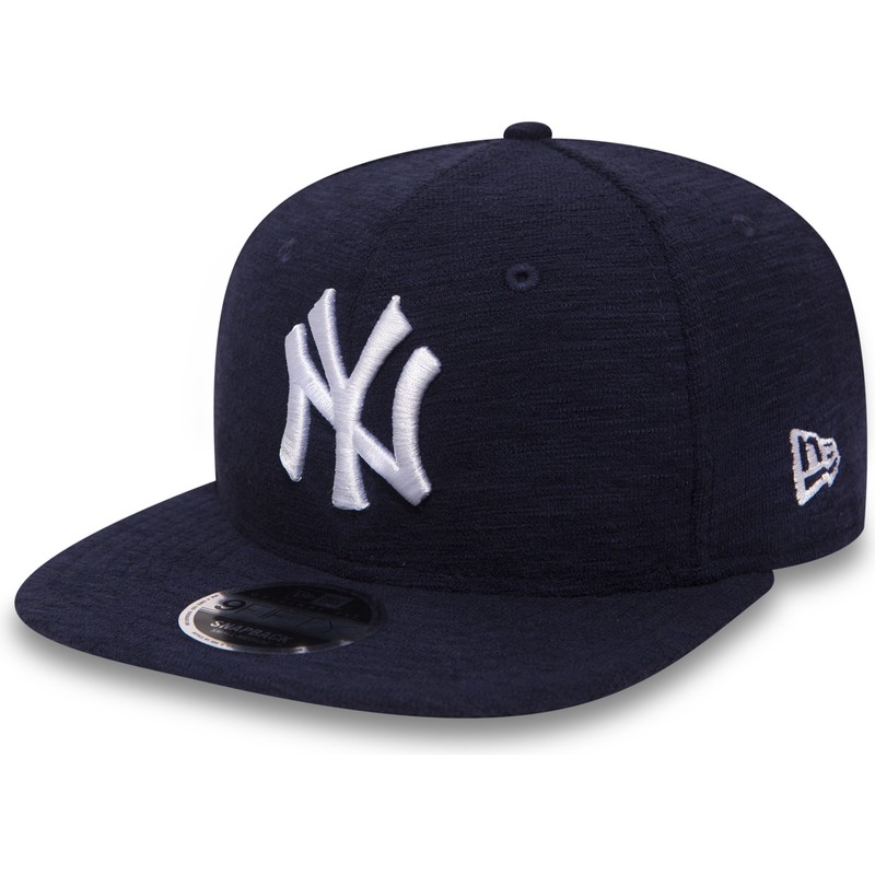 New Era Flat Brim 9FIFTY Slub New York Yankees MLB Navy Blue Snapback ...