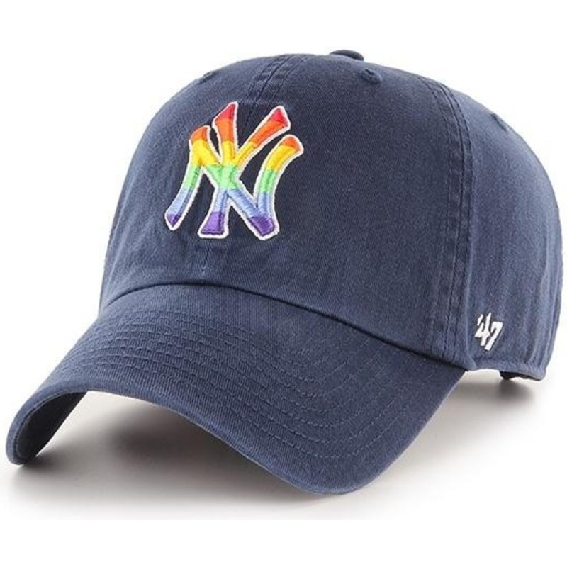 47 Brand Curved Brim New York Yankees MLB Clean Up Pride Navy Blue ...