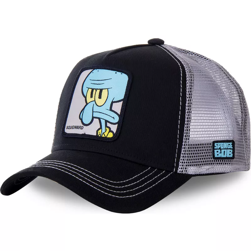 capslab-squidward-tentacles-squ-spongebob-squarepants-black-and-grey-trucker-hat