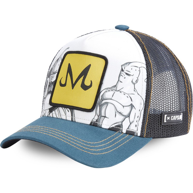 Capslab Majin Buu Appearances DBZ BUU Dragon Ball Grey, Blue and Black Trucker Hat Caphunters.co.uk