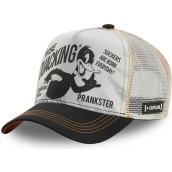 capslab-daffy-duck-loo-duc1-looney-tunes-white-and-black-trucker-hat