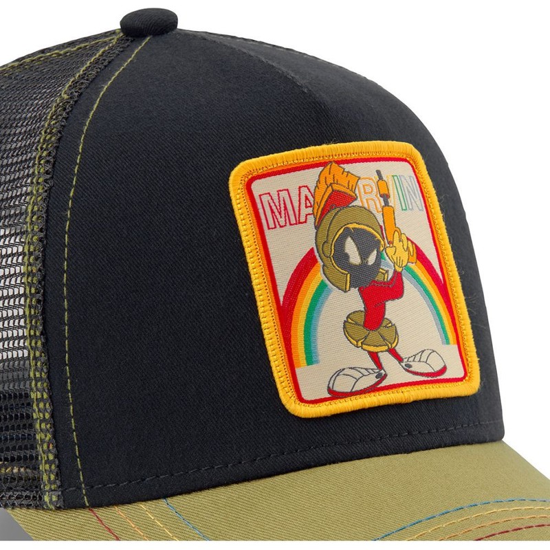 Capslab Marvin the Martian LOO MAR1 Looney Tunes Black and Khaki Trucker Hat Caphunters.co.uk