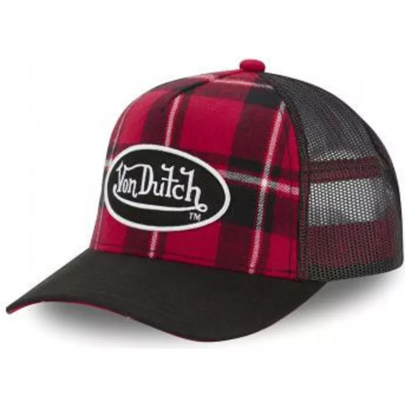 von-dutch-car-a1-red-checkered-trucker-hat