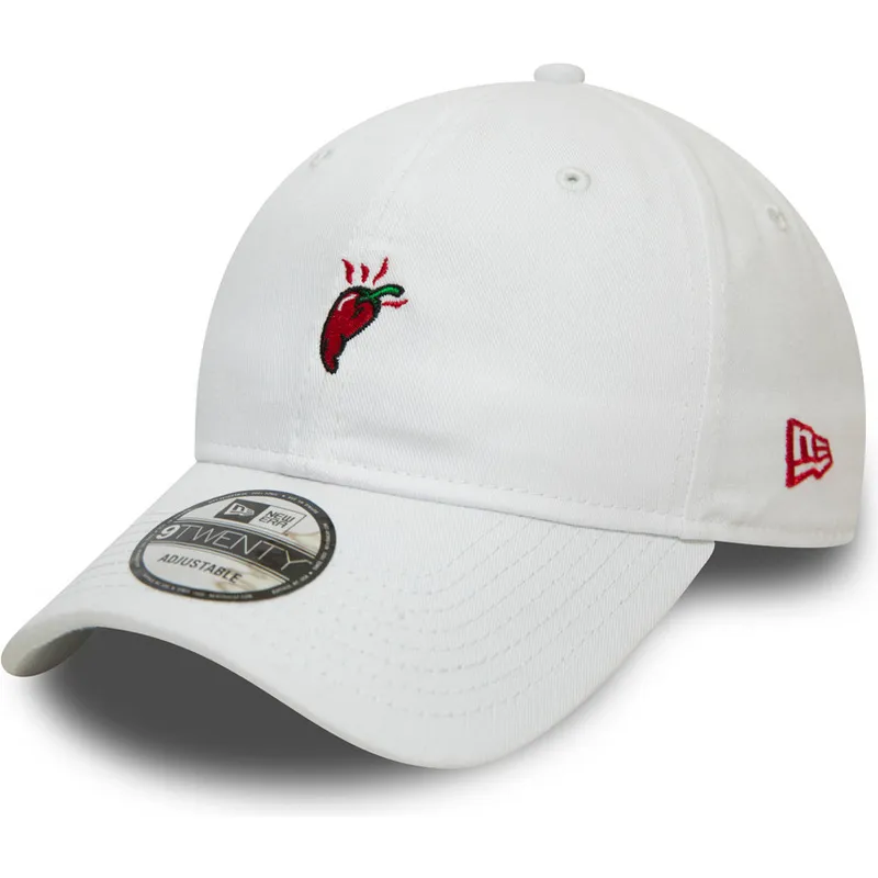 new-era-curved-brim-9twenty-food-chilli-white-adjustable-cap