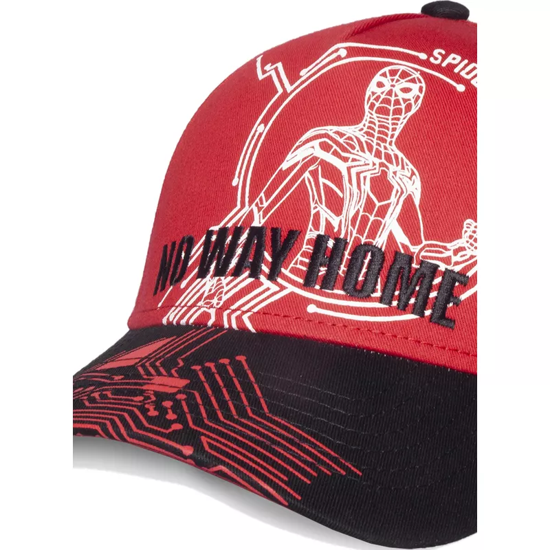difuzed-curved-brim-spider-man-no-way-home-marvel-comics-red-snapback-cap