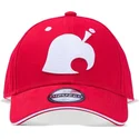 difuzed-curved-brim-leaf-logo-animal-crossing-red-snapback-cap