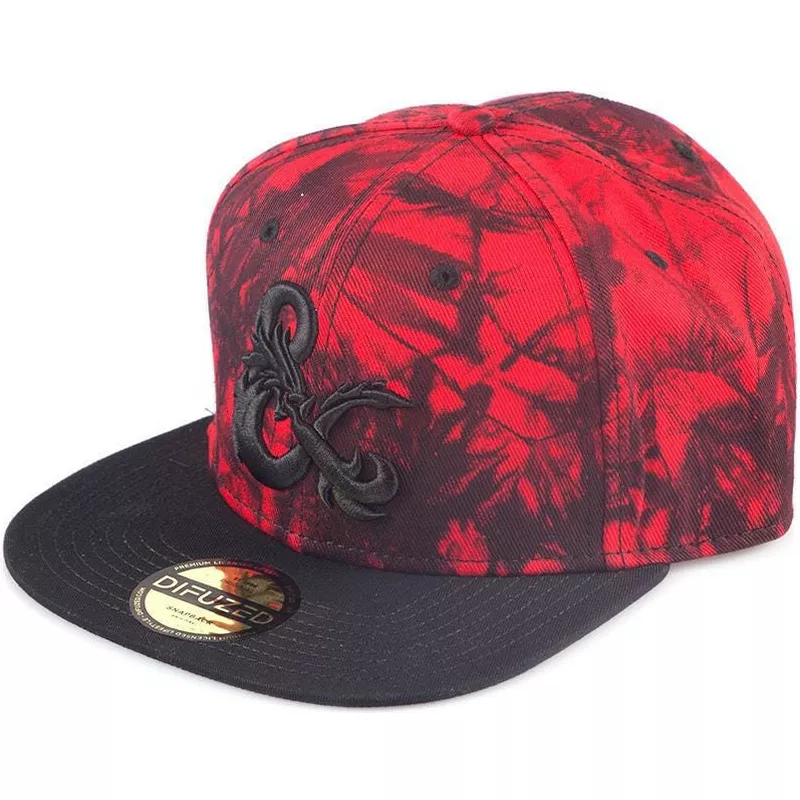 difuzed-flat-brim-dungeons-dragons-red-and-black-snapback-cap