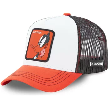 Capslab Daffy Duck LOO5 DAF1 Looney Tunes White, Black and Red Trucker Hat