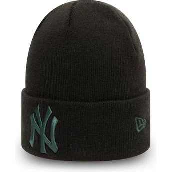 New Era Blue Logo Knit Cuff League Essential New York Yankees MLB Black Beanie