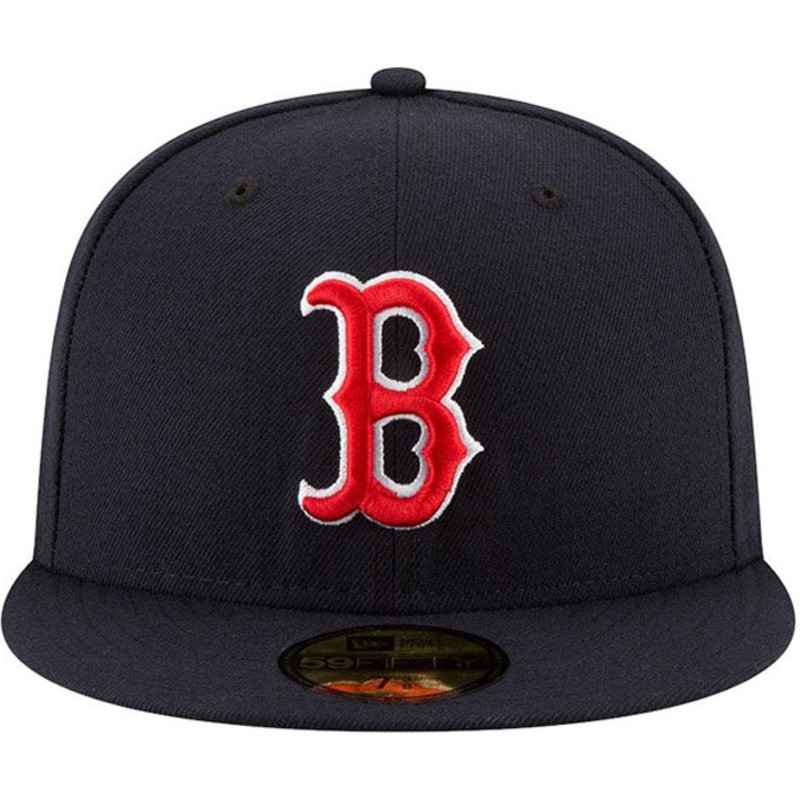 New Era Flat Brim 59FIFTY AC Perf Boston Red Sox MLB Navy Blue Fitted Cap: Caphunters.co.uk