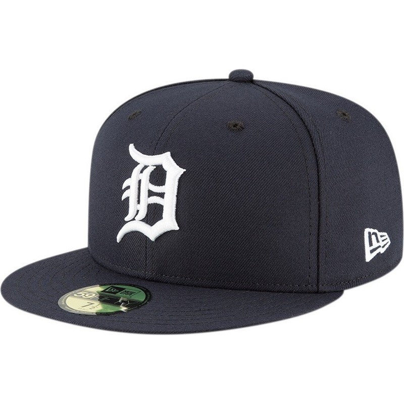 Men's Detroit Tigers Fitted Flat Brim Baseball Cap – Black, Polyester, Multi-Size