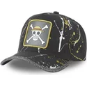 capslab-curved-brim-straw-hat-pirates-tag-log1-one-piece-black-adjustable-cap