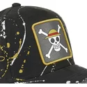 capslab-curved-brim-straw-hat-pirates-tag-log1-one-piece-black-adjustable-cap