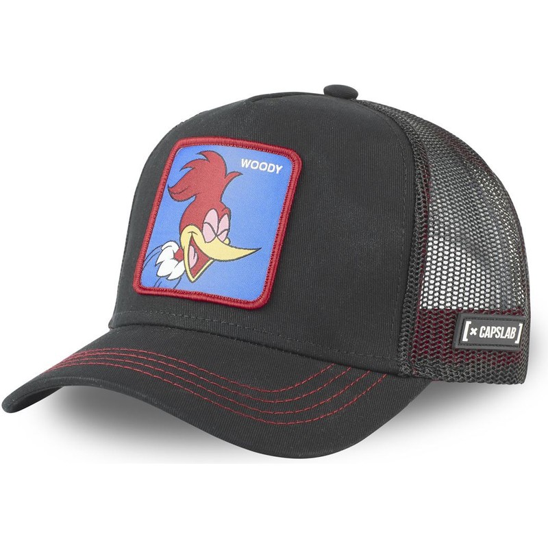 Capslab Woody Woodpecker WOO2 Black Trucker Hat Caphunters.co.uk