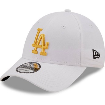 New Era Curved Brim Golden Logo 9FORTY Stadium Food Los Angeles Dodgers MLB White Adjustable Cap