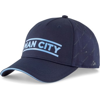 Puma Curved Brim Legacy Manchester City Football Club Premier League Navy Blue Snapback Cap