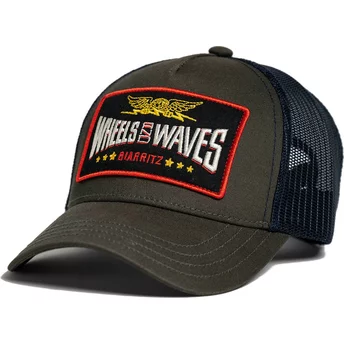 Wheels And Waves Firebird Patched WW15 Brown Trucker Hat