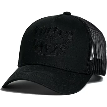 Wheels And Waves Nuts Black WW25 Black Trucker Hat