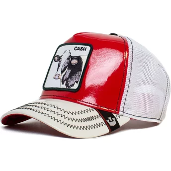 Goorin Bros. Cow Cash Golden Calf Patent Leather The Farm Red and White Trucker Hat