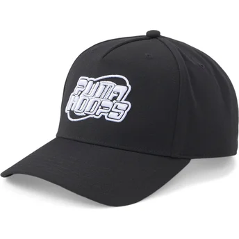 Puma Curved Brim Hoops Basketball Player Black Snapback Cap