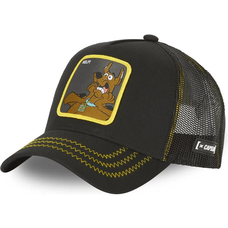 Capslab ScoobyDoo REL2 Help! Black Trucker Hat Caphunters.co.uk