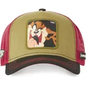 capslab-tasmanian-devil-ta2-looney-tunes-brown-red-and-black-trucker-hat