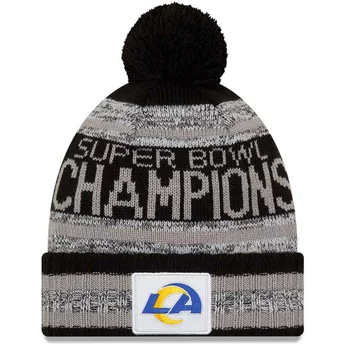 New Era Parade Knit Super Bowl Champions LVI 2022 Los Angeles Rams NFL Black Beanie with Pompom