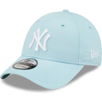 New Era Curved Brim 9FORTY League Essential New York Yankees MLB Light Blue Adjustable Cap