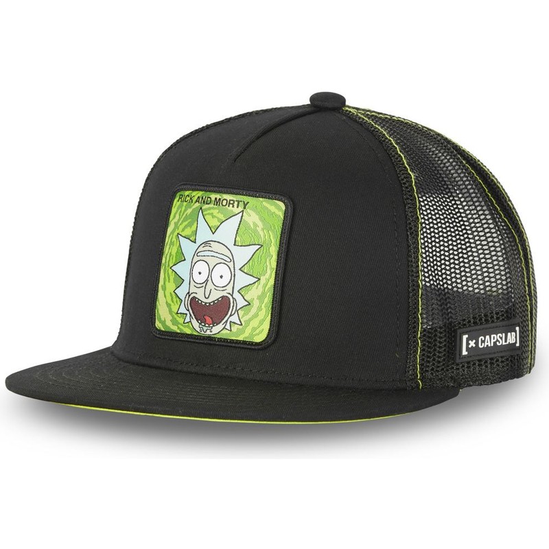 Capslab Flat Brim Rick Sanchez CASF RI1 Rick and Morty Black Trucker ...