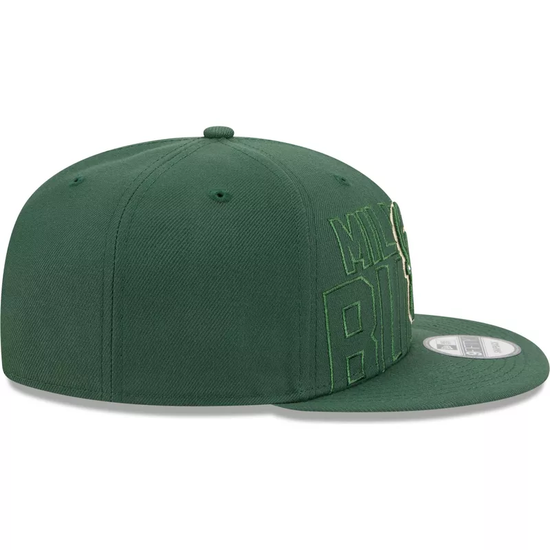 new-era-flat-brim-9fifty-draft-edition-2023-milwaukee-bucks-nba-green-snapback-cap